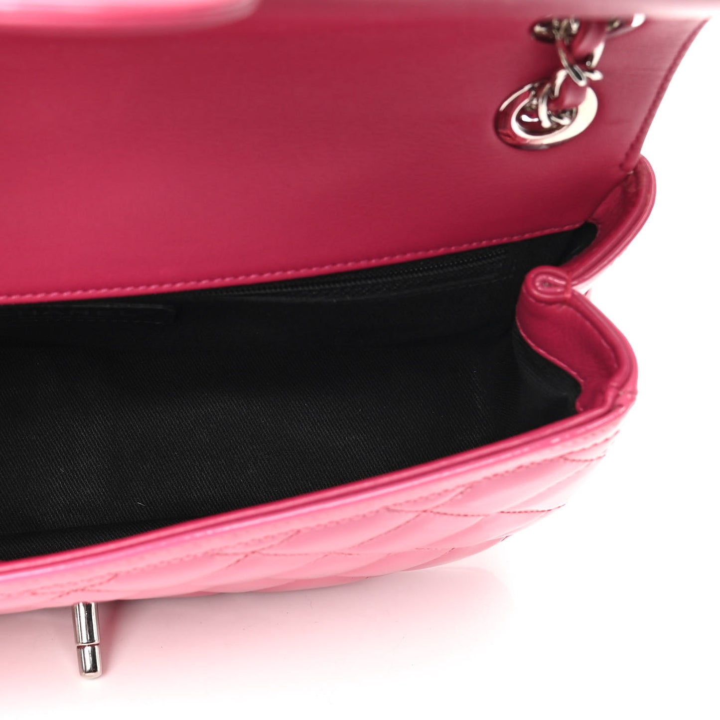 Patent Quilted Large Coco Shine Flap Pink