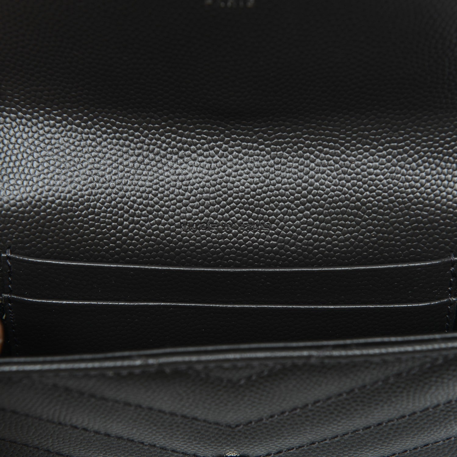 Saint Laurent Grain De Poudre Matelasse Chevron Small Monogram Envelope Wallet Coal 7 of 8
