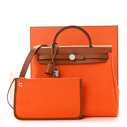 Hermes Toile Officer Vache Hunter Herbag 31 PM Orange Minium 12 of 12