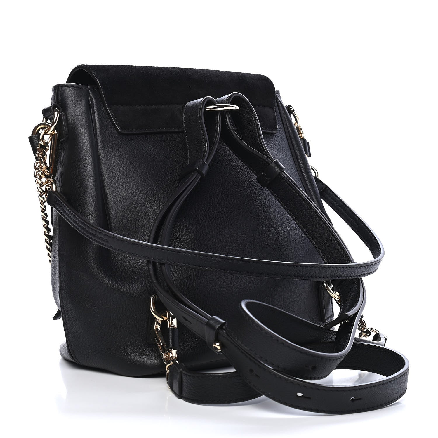 Chloe Suede Calfskin Small Faye Backpack Black 3 of 9