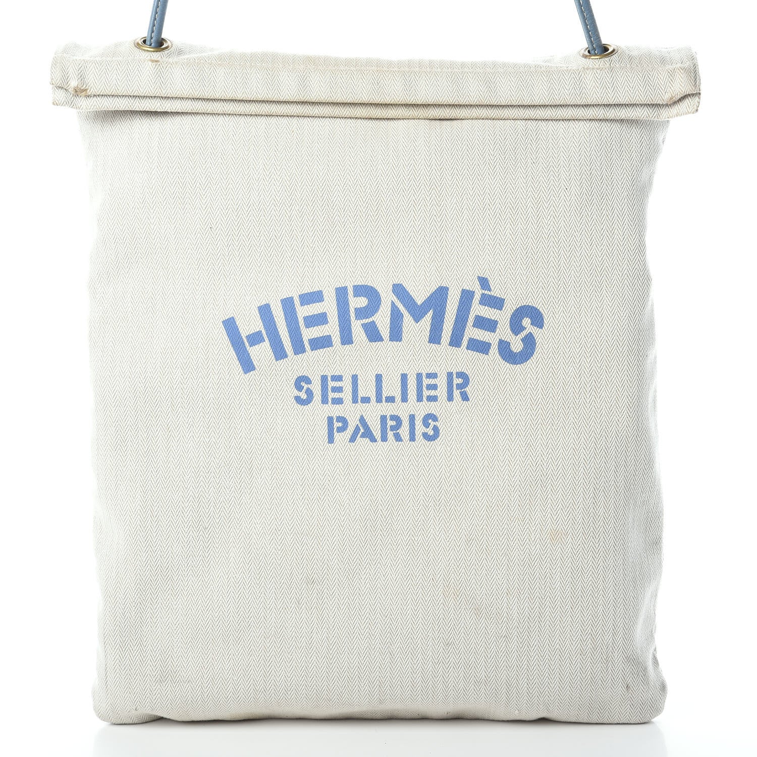 Hermes Canvas Aline Grooming Bag Craie Blue Jean 7 of 9