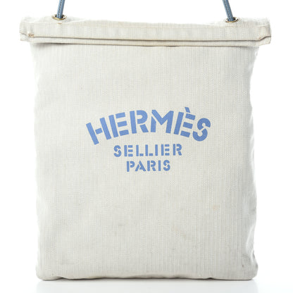 Hermes Canvas Aline Grooming Bag Craie Blue Jean 7 of 9