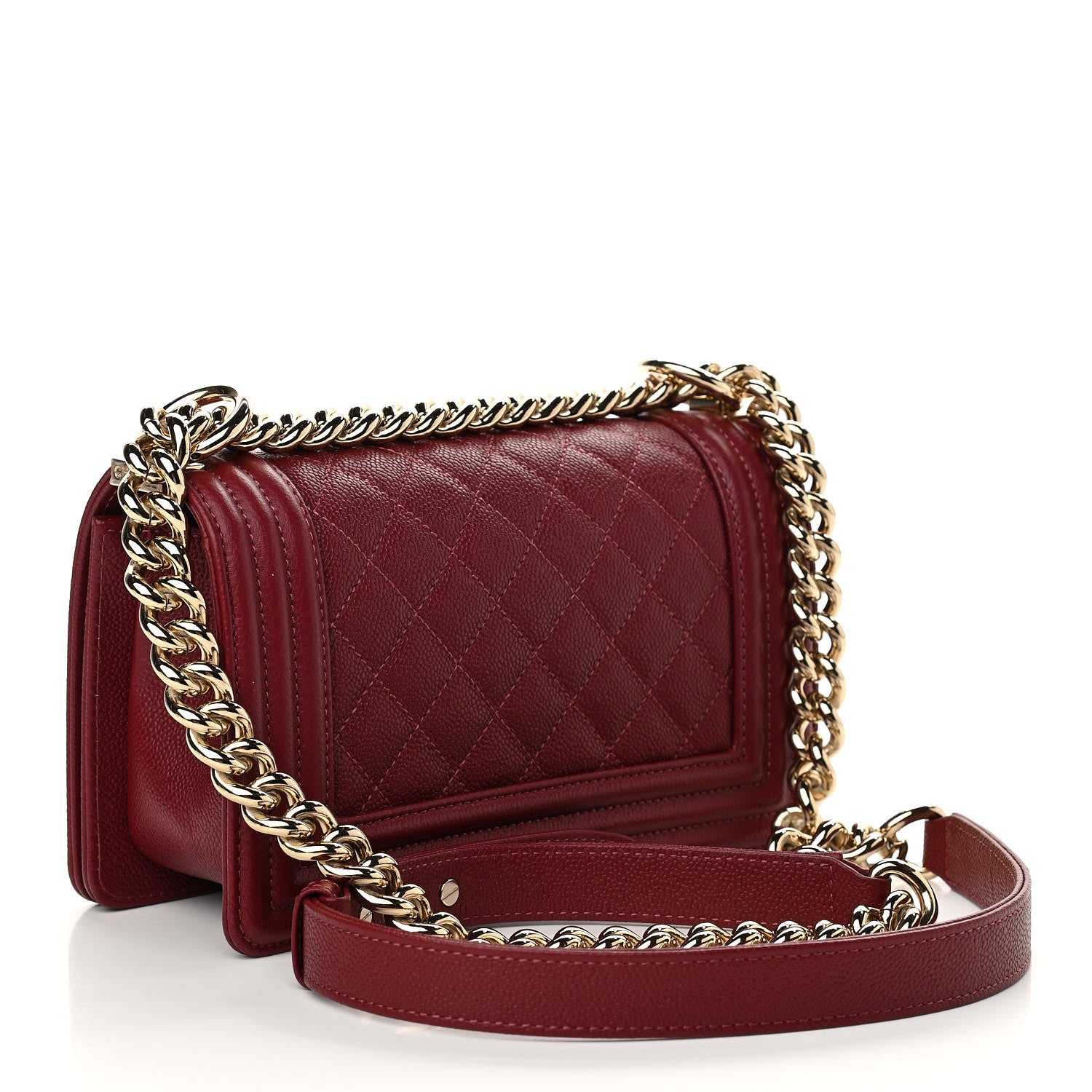 Chanel Caviar Quilted Small Boy Flap Burgundy 3 of 11