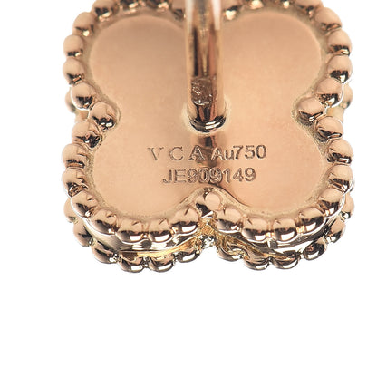 Van Cleef & Arpels 18K Yellow Gold Mother of Pearl Sweet Alhambra Earrings 4 of 6