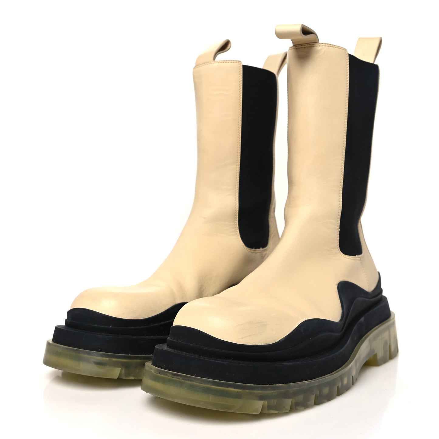Calfskin The Tire Chelsea Boots 40.5 Vaseline Black Transparent