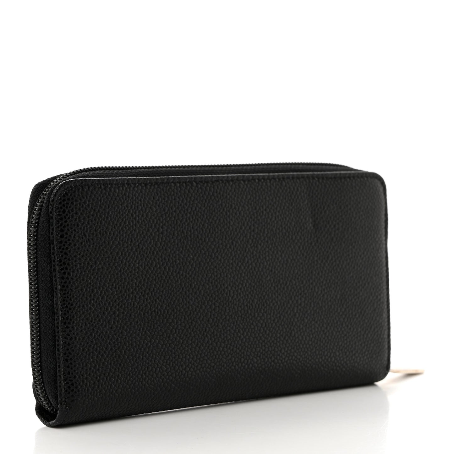 Caviar Large Timeless CC Zip Around Wallet Black