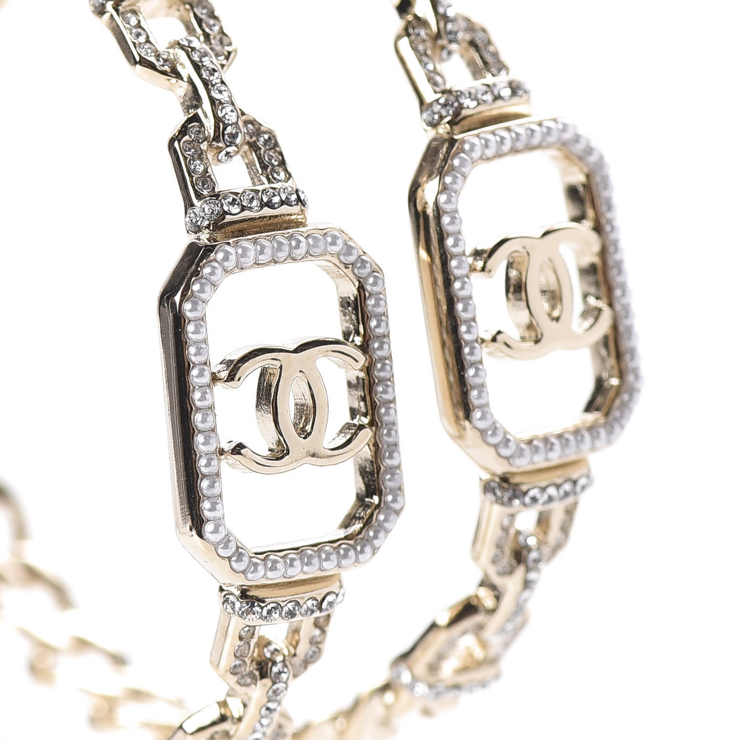 Crystal CC Vendome Hoop Earrings Gold