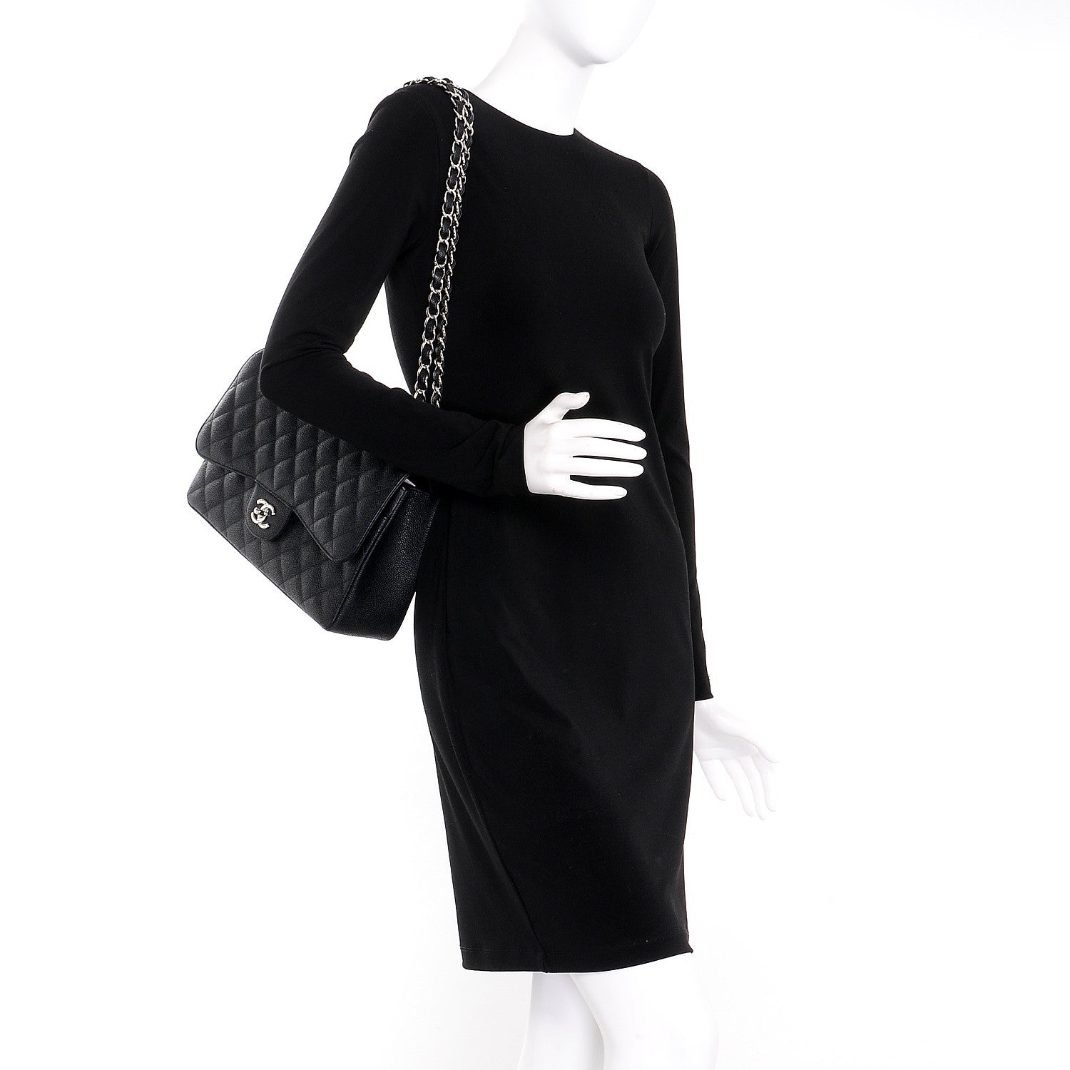 Chanel Caviar Quilted Jumbo Double Flap Black 3 of 8