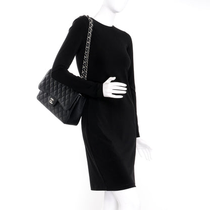 Chanel Caviar Quilted Jumbo Double Flap Black 3 of 8