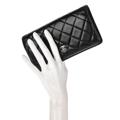 Chanel Caviar Quilted Yen Wallet Black 2 of 8