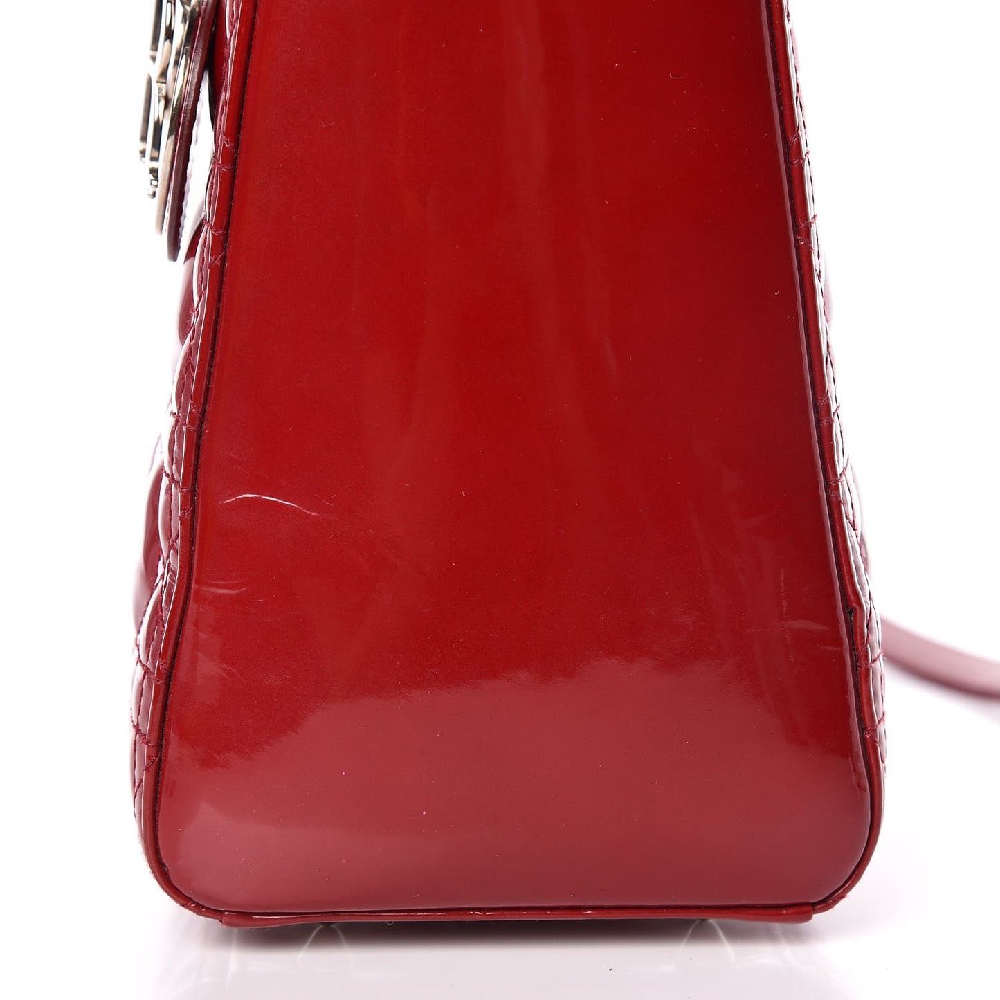 Patent Cannage Medium Lady Dior Red