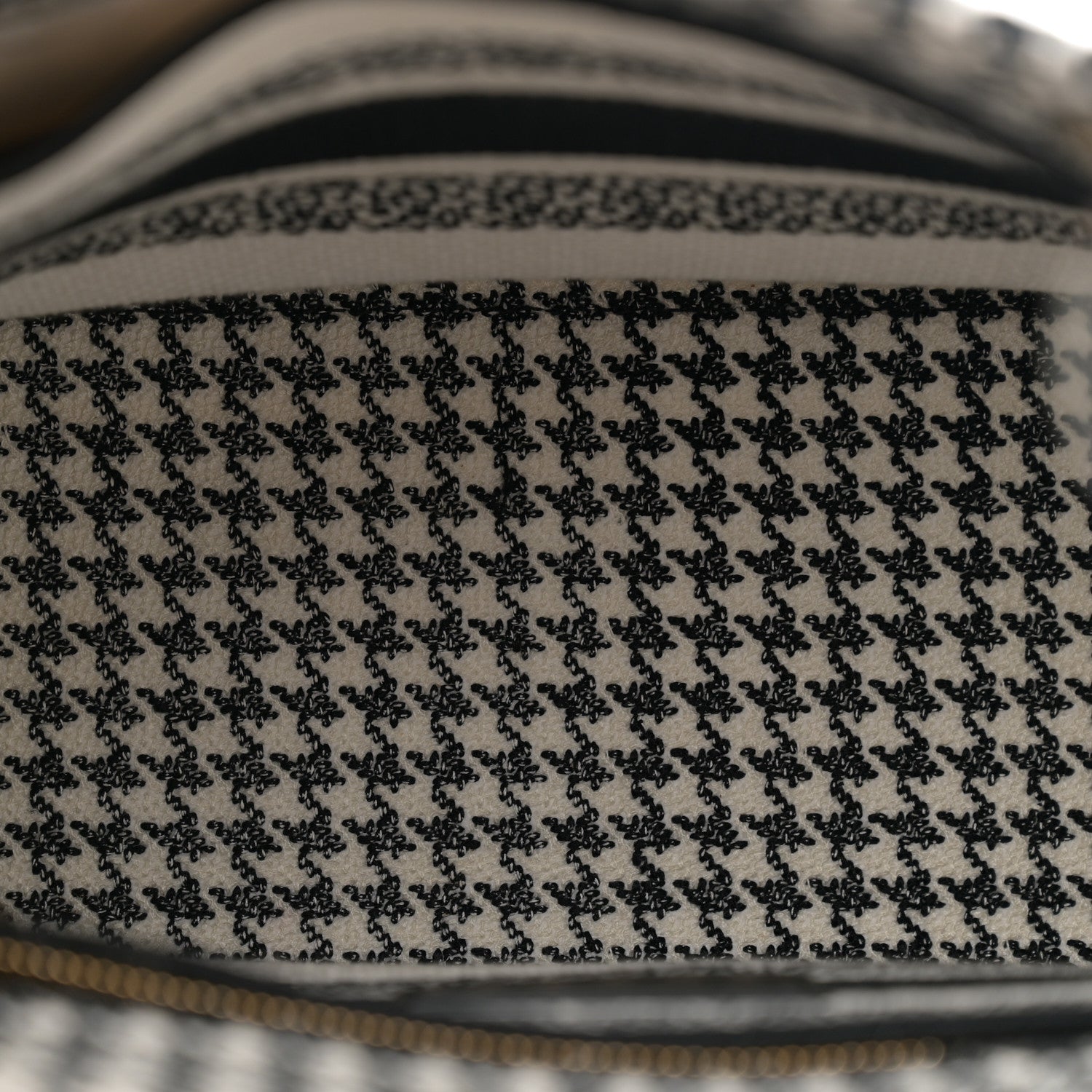 Christian Dior Canvas Houndstooth Embroidered Medium Lady D-Lite Black White 5 of 10