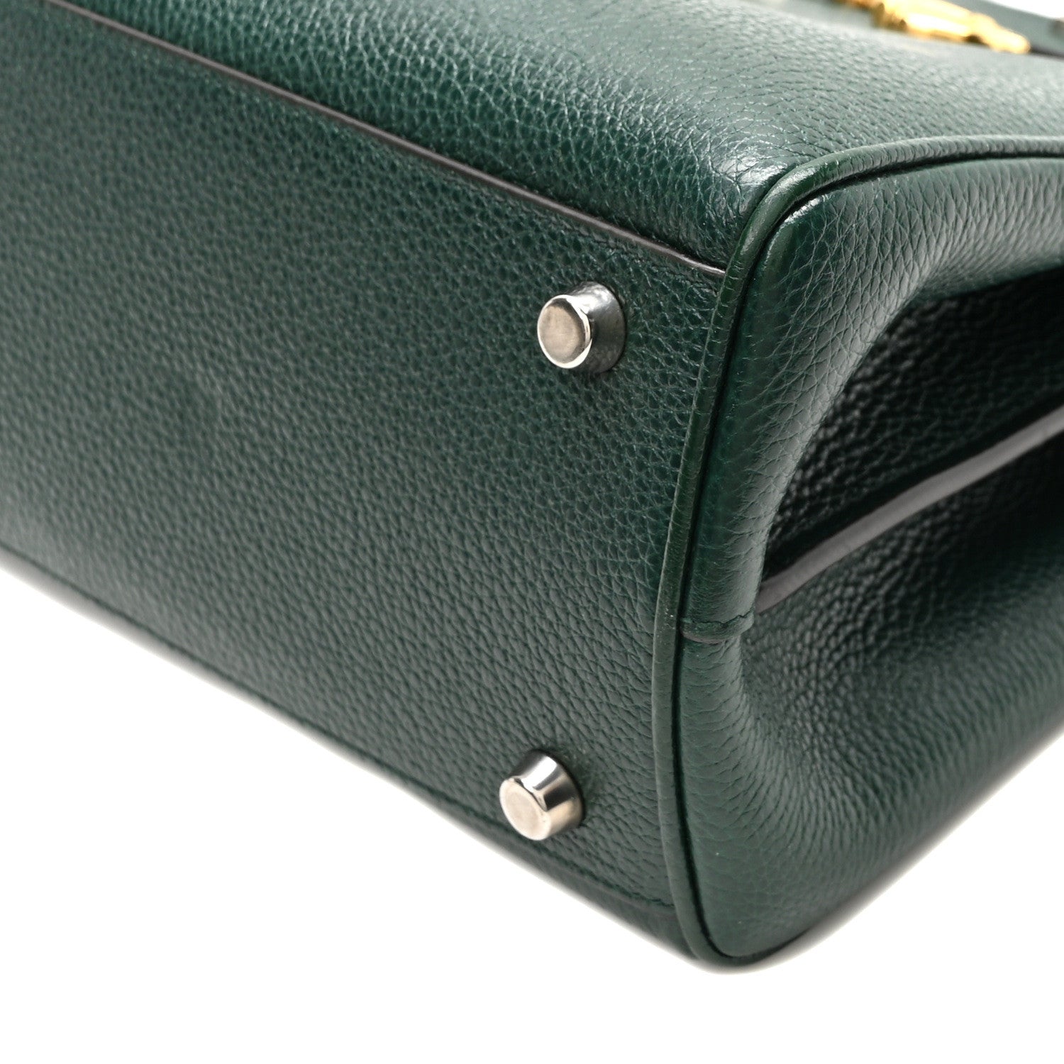 Gucci Grainy Calfskin Small Zumi Top Handle Bag Vintage Green 10 of 10