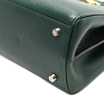 Gucci Grainy Calfskin Small Zumi Top Handle Bag Vintage Green 10 of 10