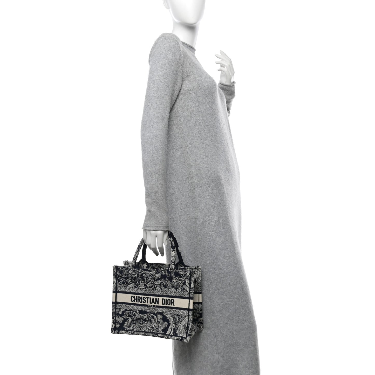 Canvas Embroidered Small Dioriviera Toile De Jouy Book Tote Blue