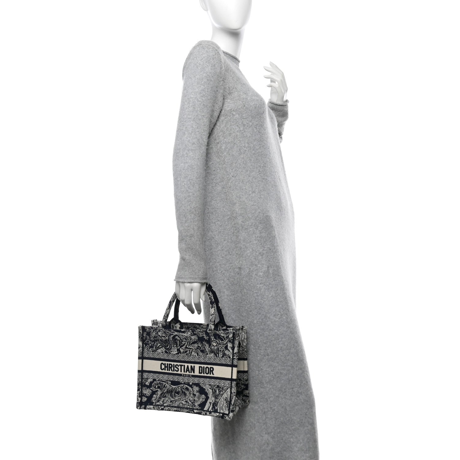 Christian Dior Canvas Embroidered Small Dioriviera Toile De Jouy Book Tote Blue 2 of 10