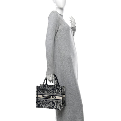 Christian Dior Canvas Embroidered Small Dioriviera Toile De Jouy Book Tote Blue 2 of 10