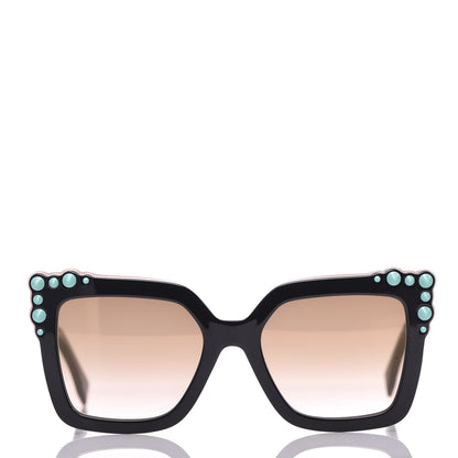 Fendi Studded Square Cat Eye Sunglasses FF 0260/S Black Pink 2 of 10