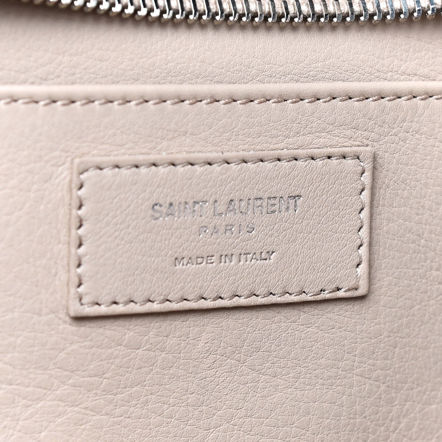 Saint Laurent Calfskin Crocodile Embossed Baby Monogram Downtown Cabas Dark Beige 5 of 14
