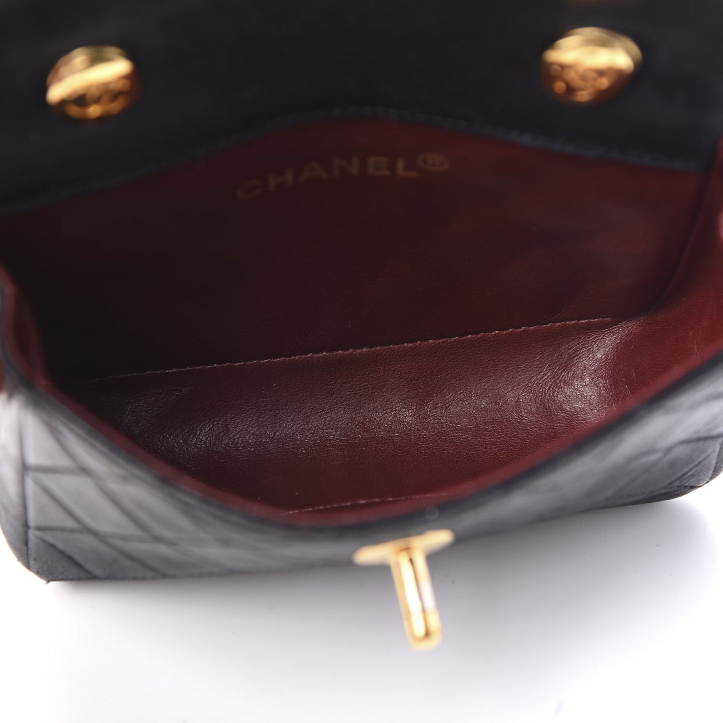 Lambskin Quilted Extra Mini Flap Black