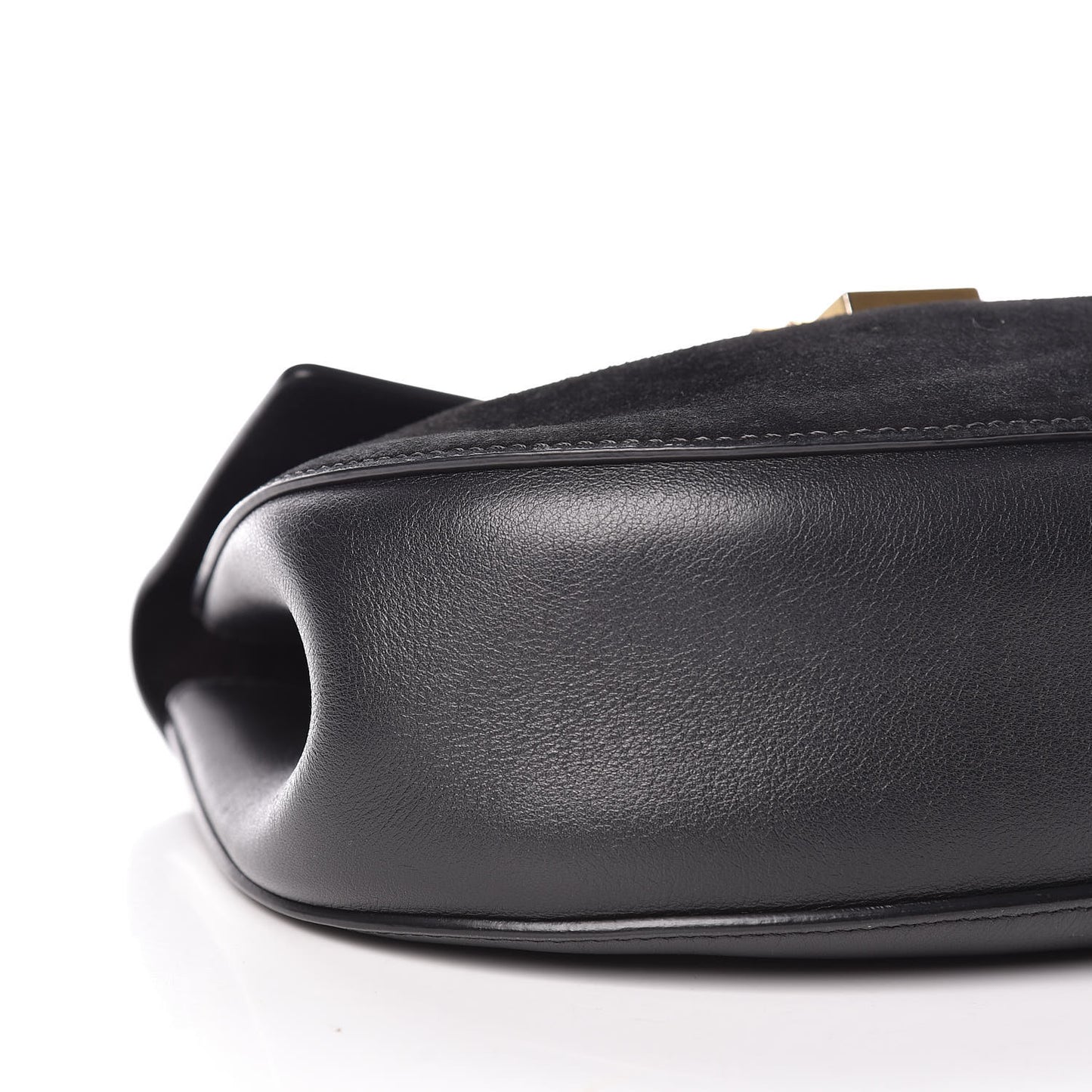 Suede Smooth Calfskin Drew Shoulder Bag Black