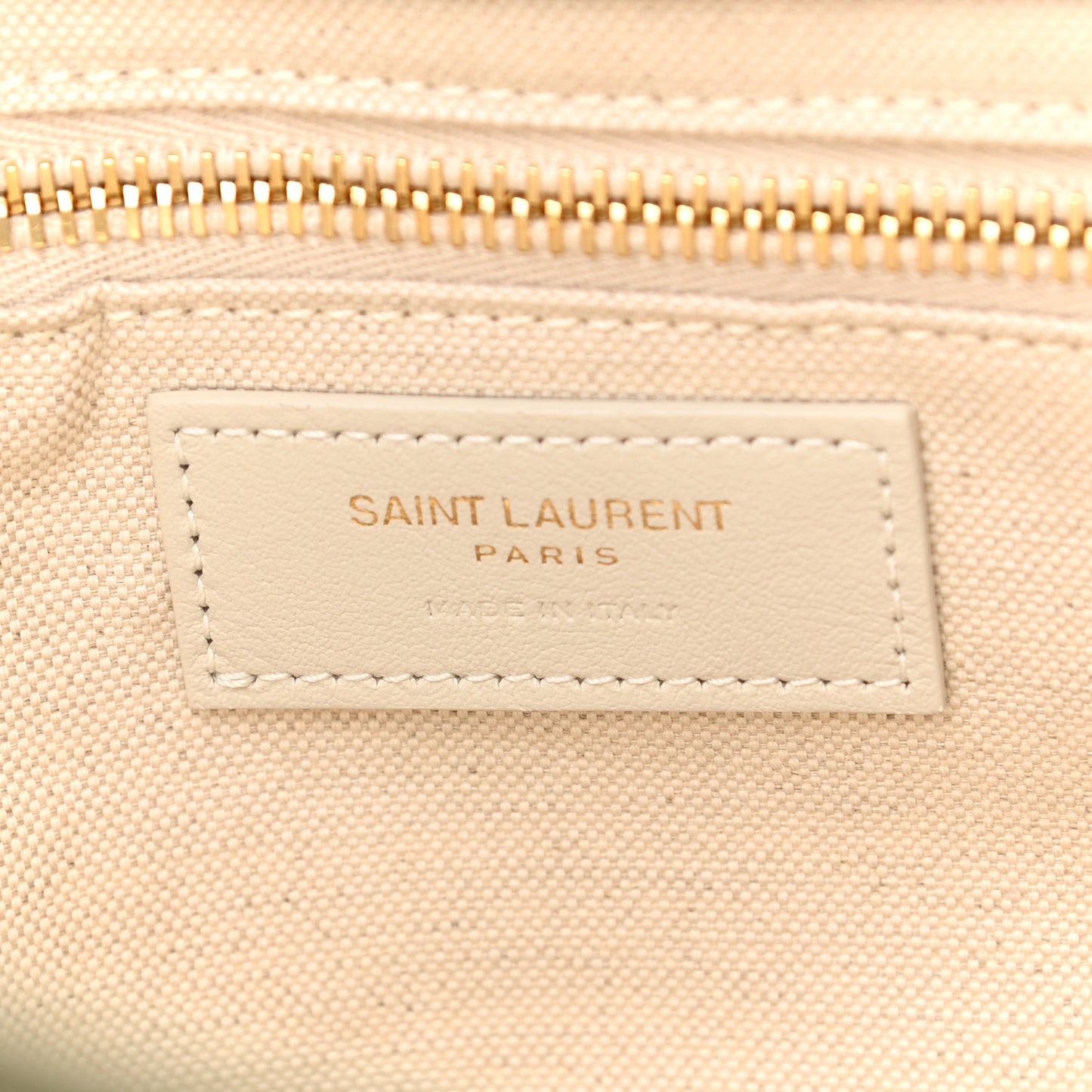 Linen Calfskin Small Rive Gauche Tote Military Green Blanc Vintage