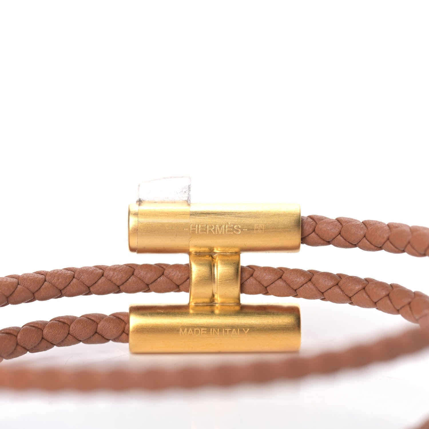 Hermes Swift Double Wrap Cord Tournis Tresse Bracelet T4 Gold 4 of 5