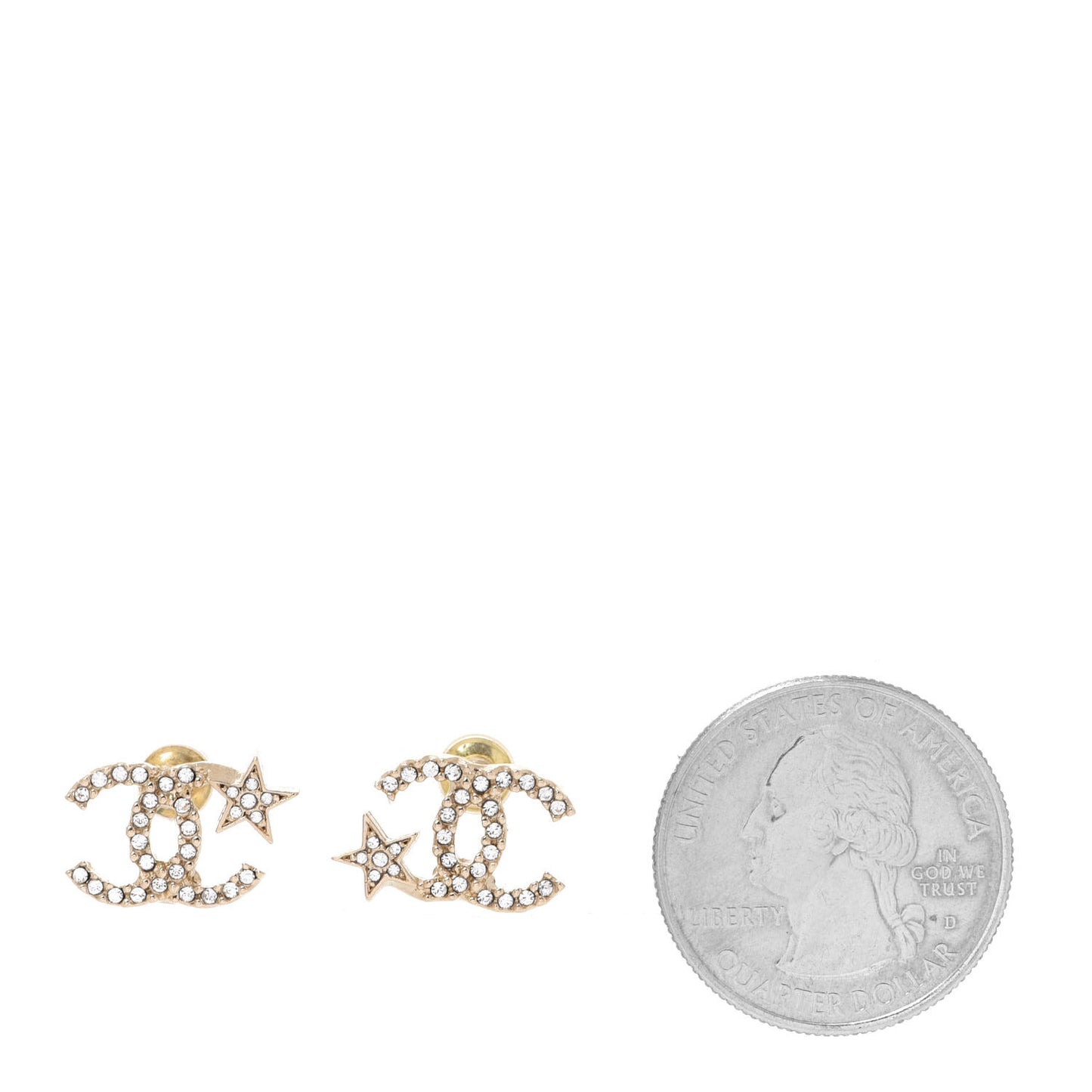 Crystal CC Starfall Earrings Gold