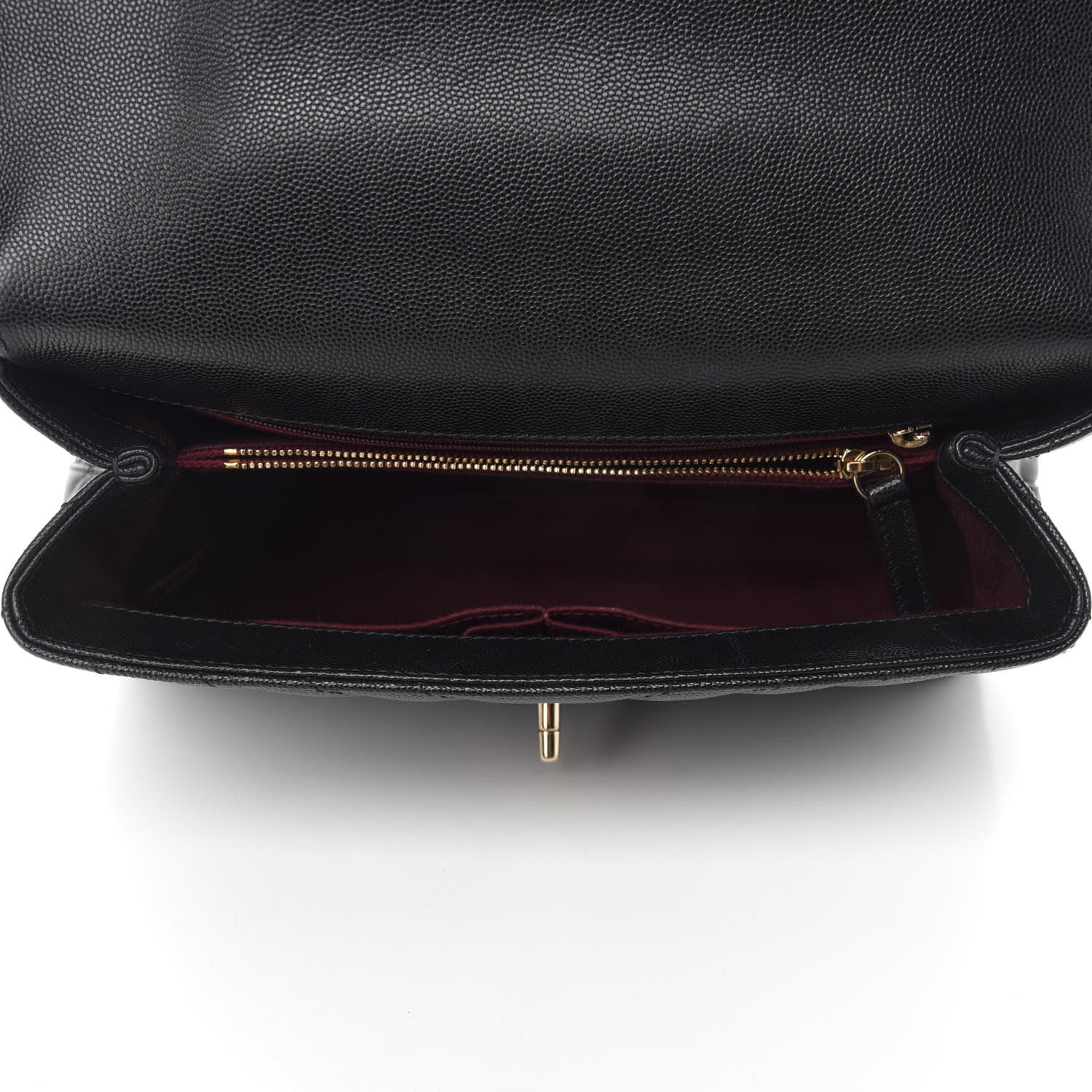 Chanel Caviar Chevron Quilted Small Coco Handle Flap Black 5 of 11