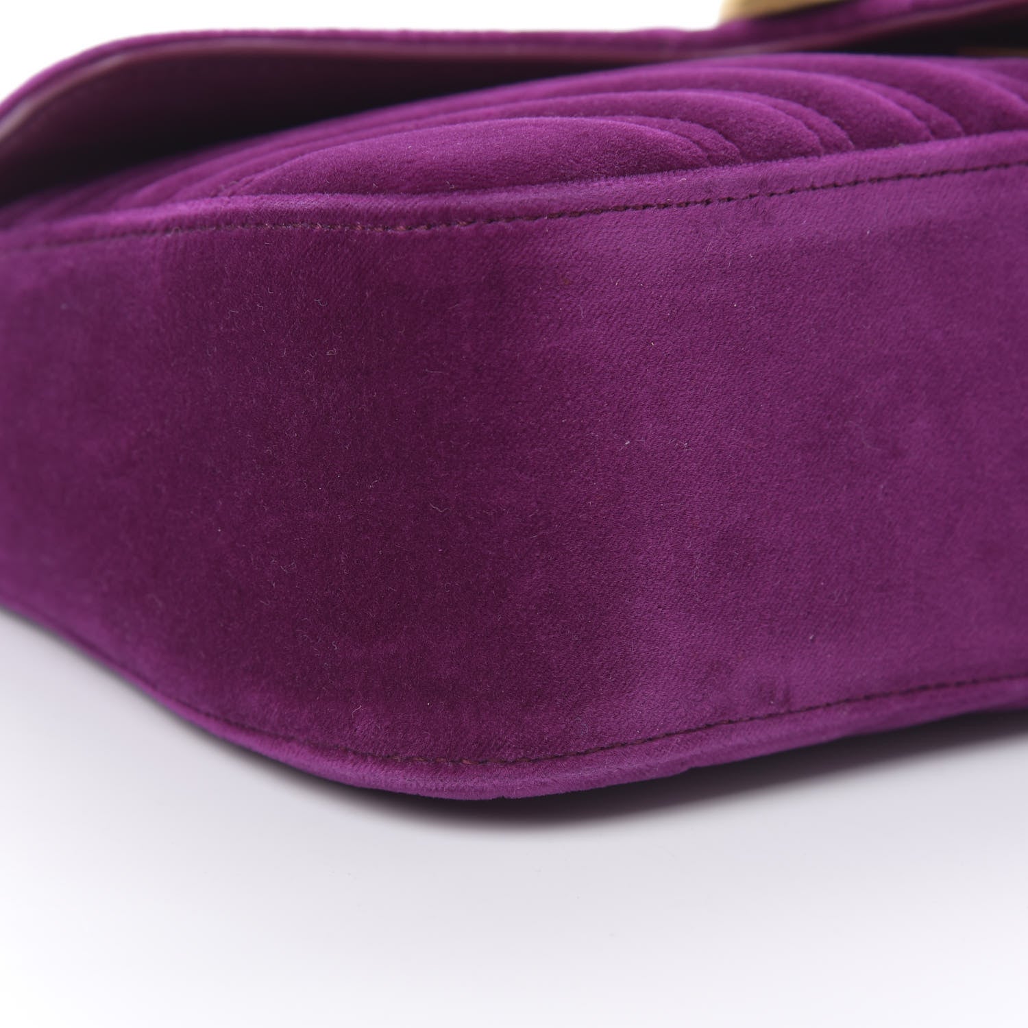 Gucci Velvet Matelasse Small GG Marmont Shoulder Bag Fuchsia Violet Cyclamen 9 of 13