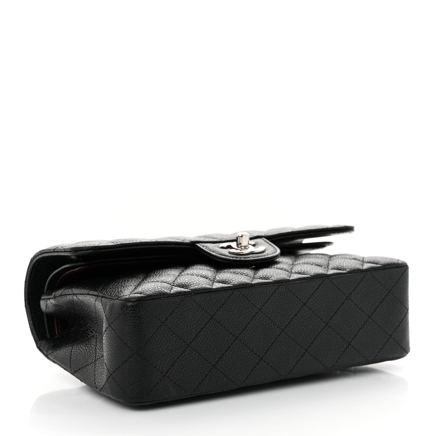 Caviar Quilted Small Double Flap Black