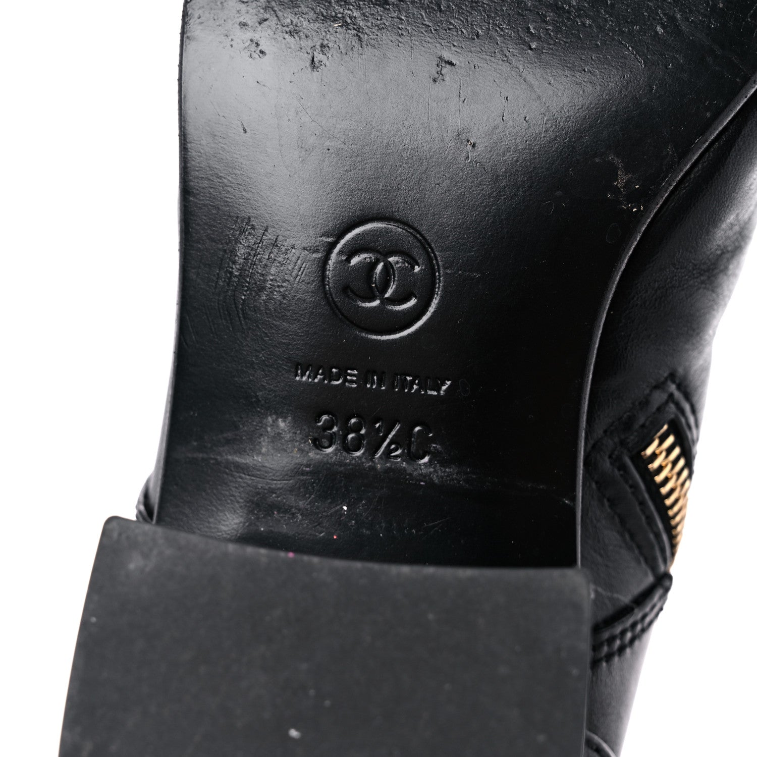 Chanel Calfskin Patent Cap Toe Boots 38.5 Black 13 of 14