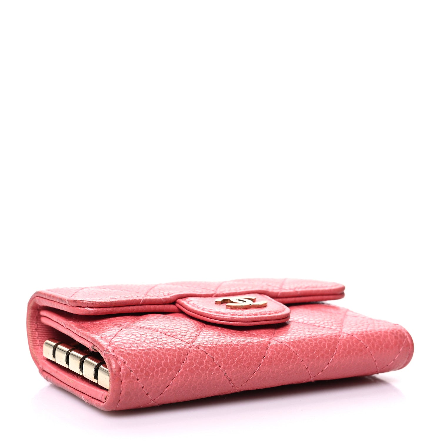 Chanel Caviar Quilted Classic 4 Key Holder Wallet Pink 4 of 14