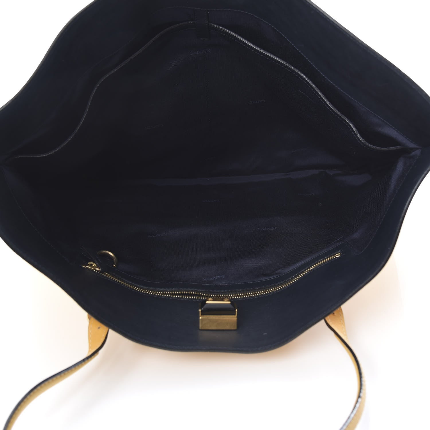 Lanvin Calfskin Turnlock Flat Tote Jaune 5 of 12