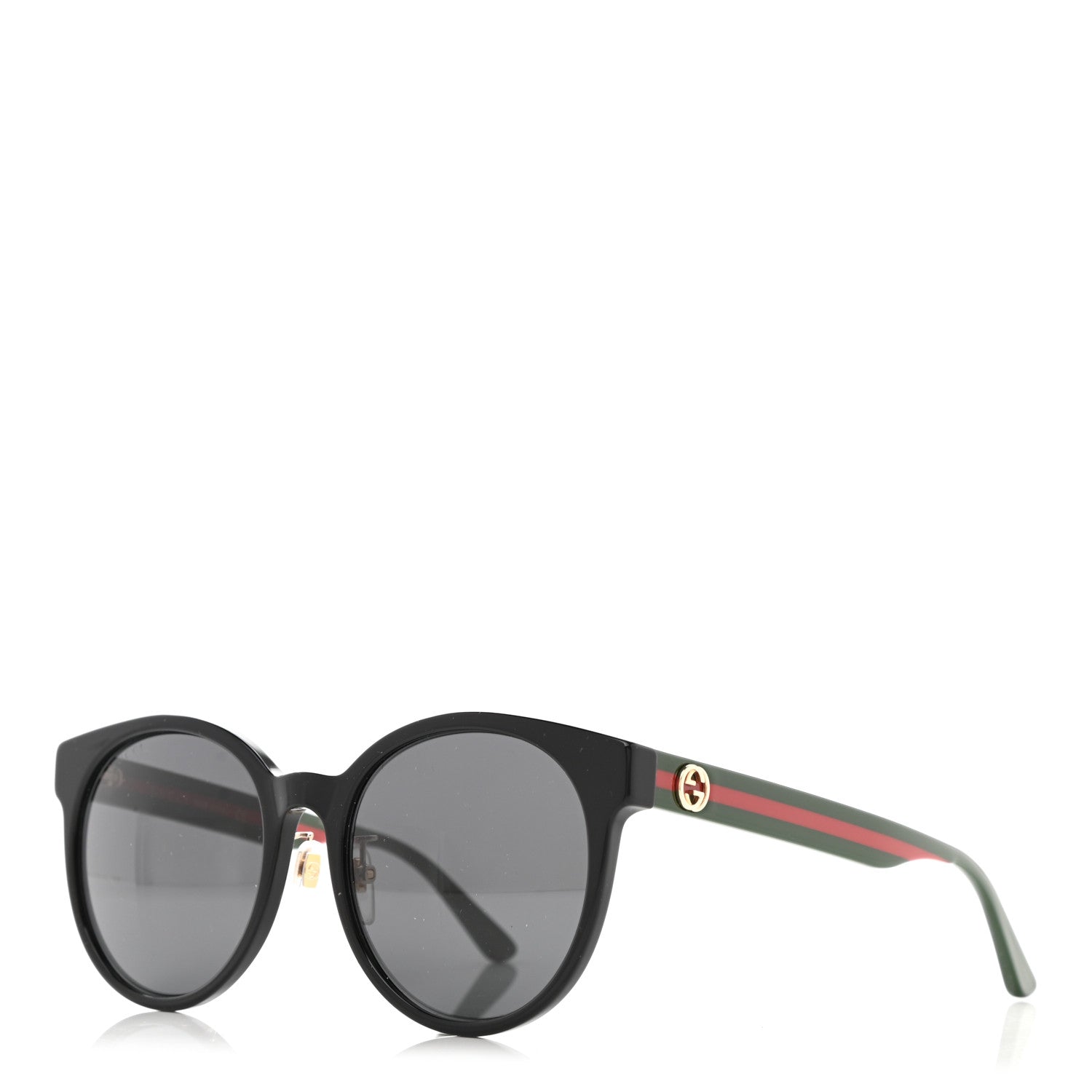 Gucci Acetate GG Web Round Eye Sunglasses GG0854SK Black 1 of 8