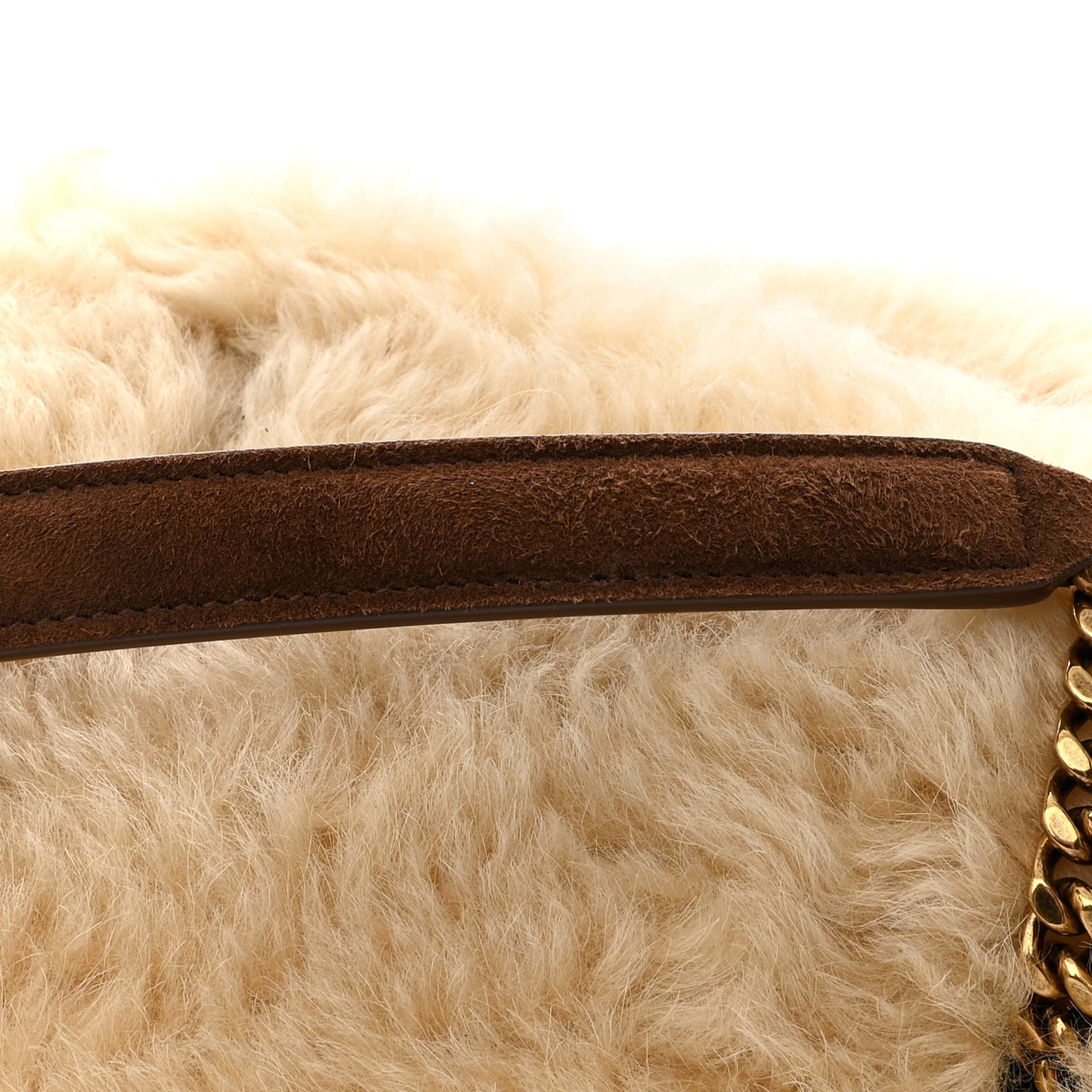 Shearling Calypso Crossbody Crema Naturel Dark Cigar