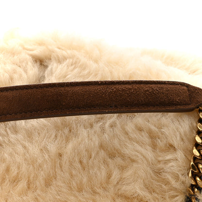 Saint Laurent Shearling Calypso Crossbody Crema Naturel Dark Cigar 10 of 11