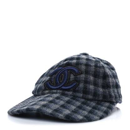 Chanel Cashmere CC Cap Hat M Black Navy 1 of 7