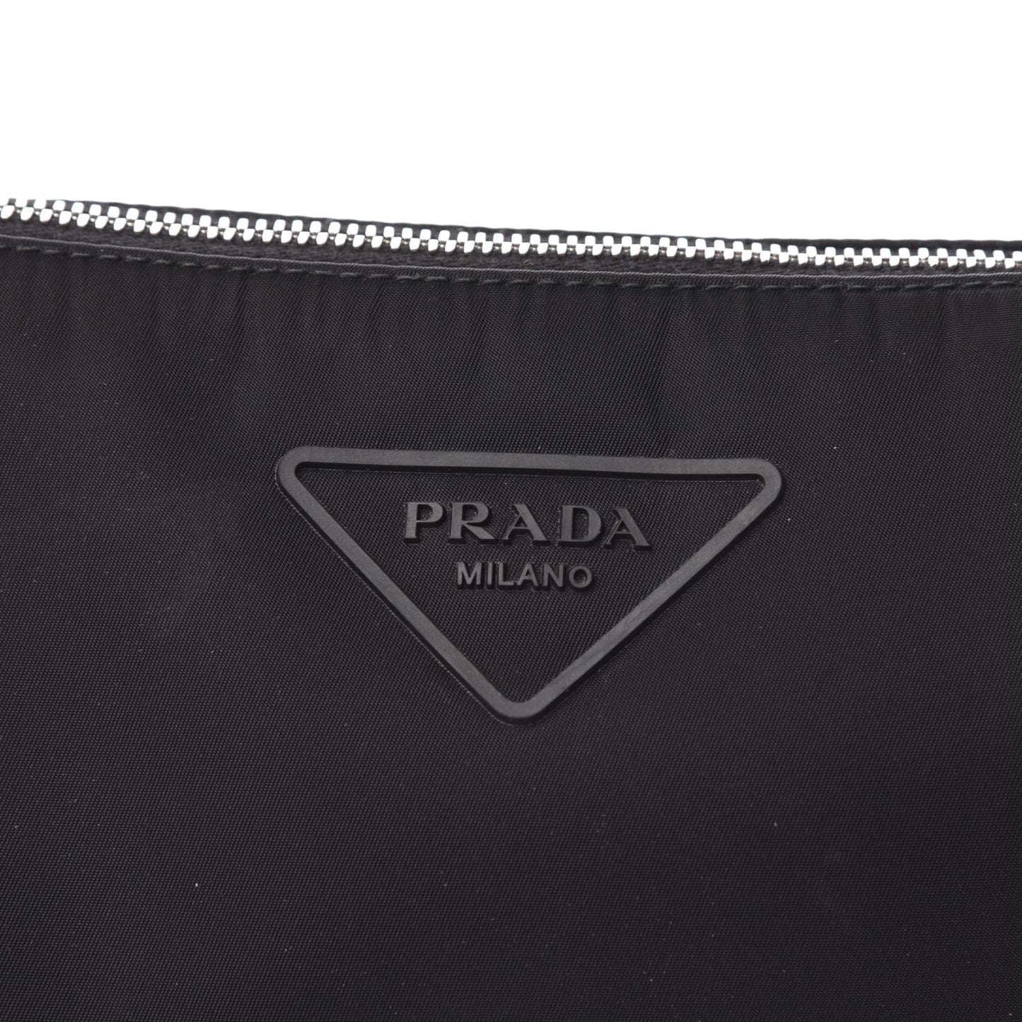 Nylon Rubber Logo Compact Crossbody Bag Black