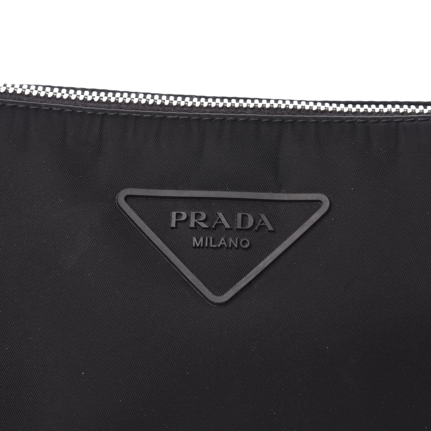 Prada Nylon Rubber Logo Compact Crossbody Bag Black 12 of 12