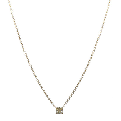 Tiffany 18K Yellow Gold Yellow Diamond .18ct Solitaire Pendant Necklace 1 of 7
