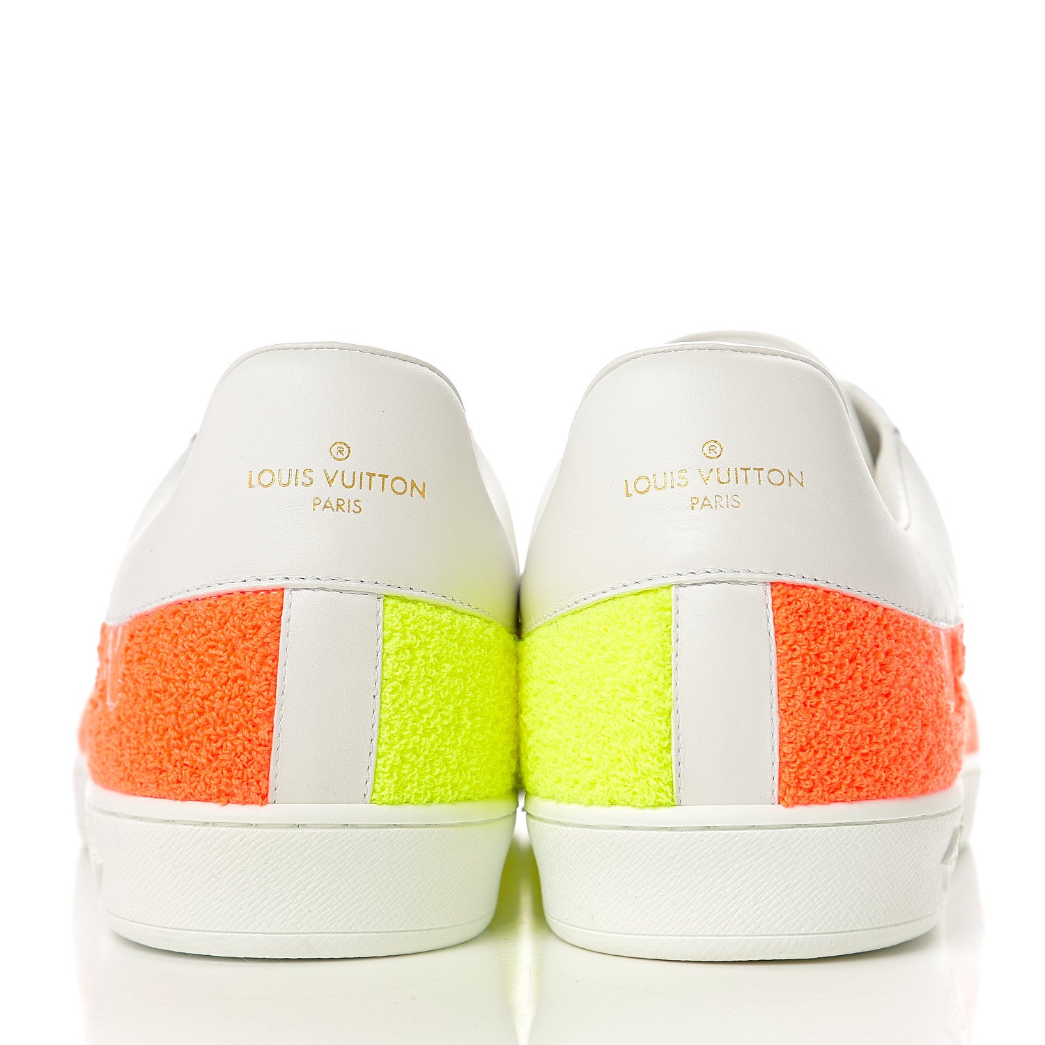 Louis Vuitton Calfskin Luxembourg Sneakers 10 White Orange Yellow 9 of 10