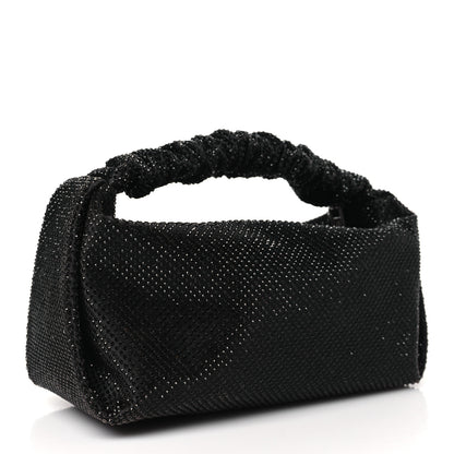 Alexander Wang Satin Crystal Rhinestone Mini Scrunchie Clutch  Black 3 of 10