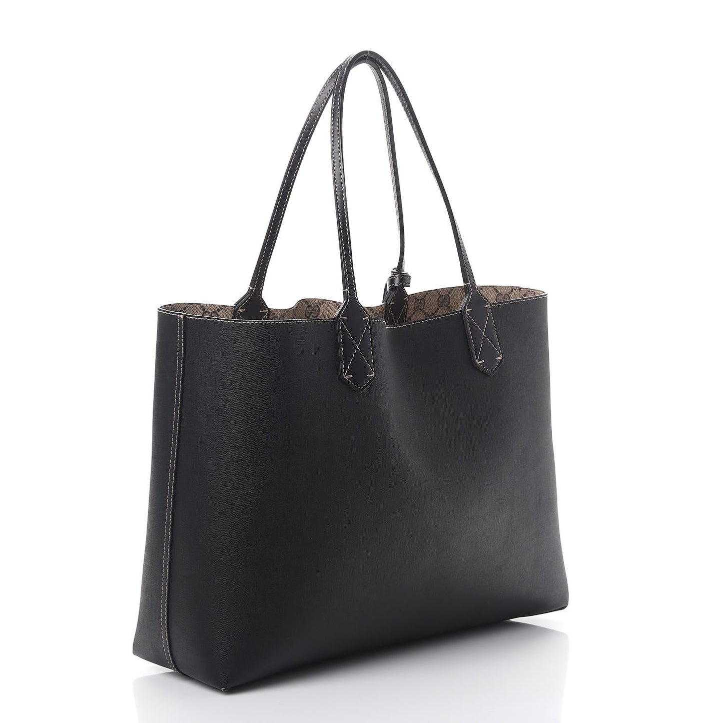 Calfskin GG Supreme Monogram Medium Reversible Tote Black