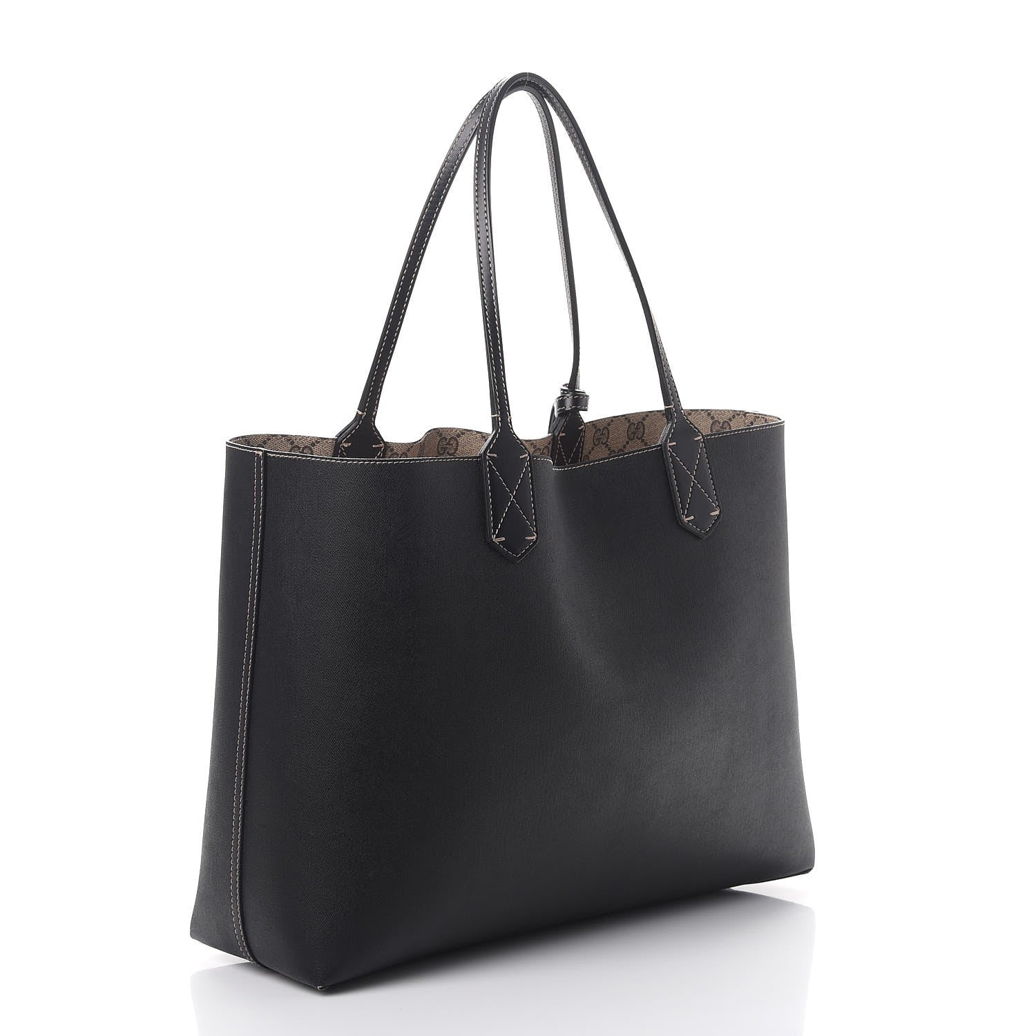 Gucci Calfskin GG Supreme Monogram Medium Reversible Tote Black 6 of 11