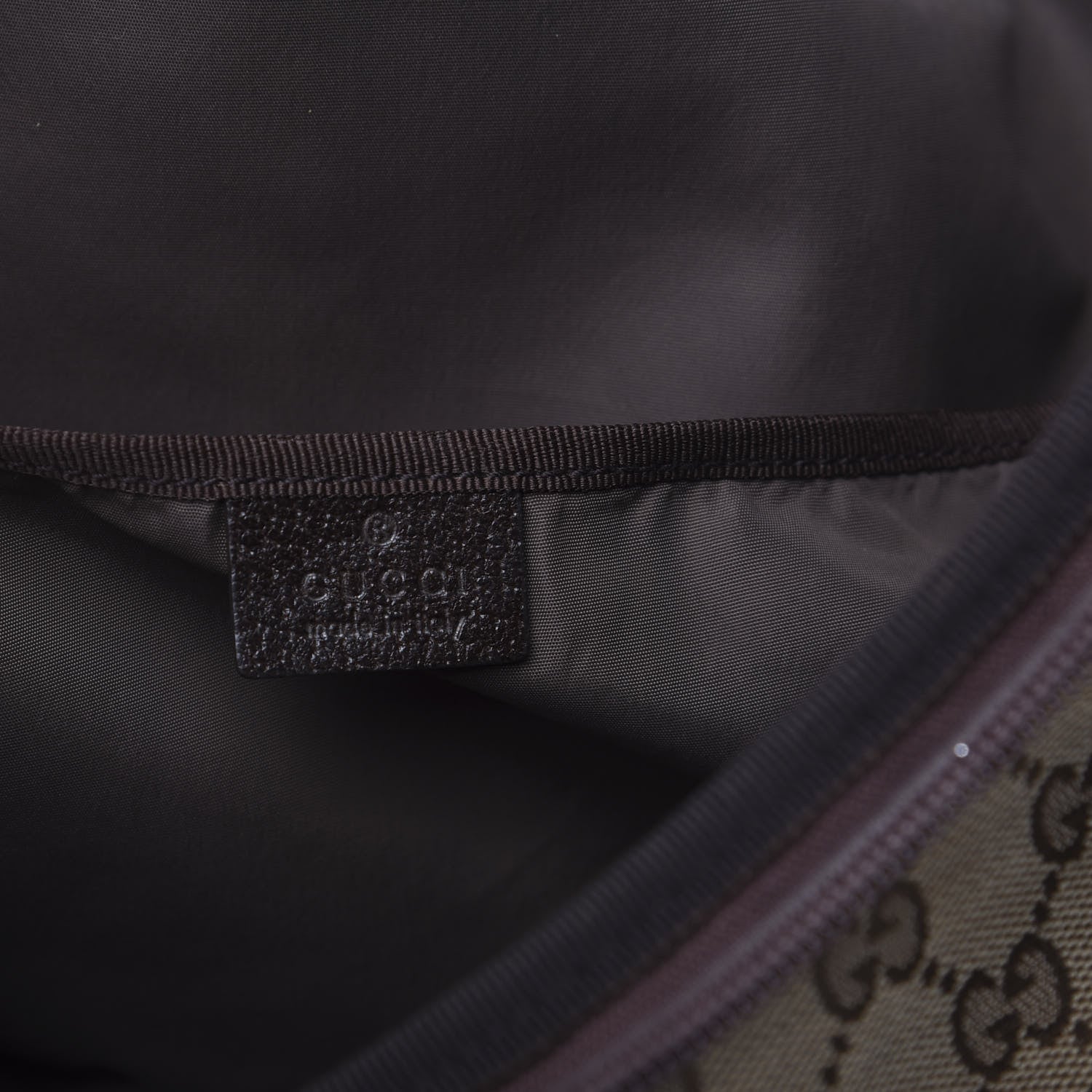 Gucci Monogram Natural Pigskin Large Diaper Bag Beige Ebony Cocoa Dark Chocolate 7 of 17