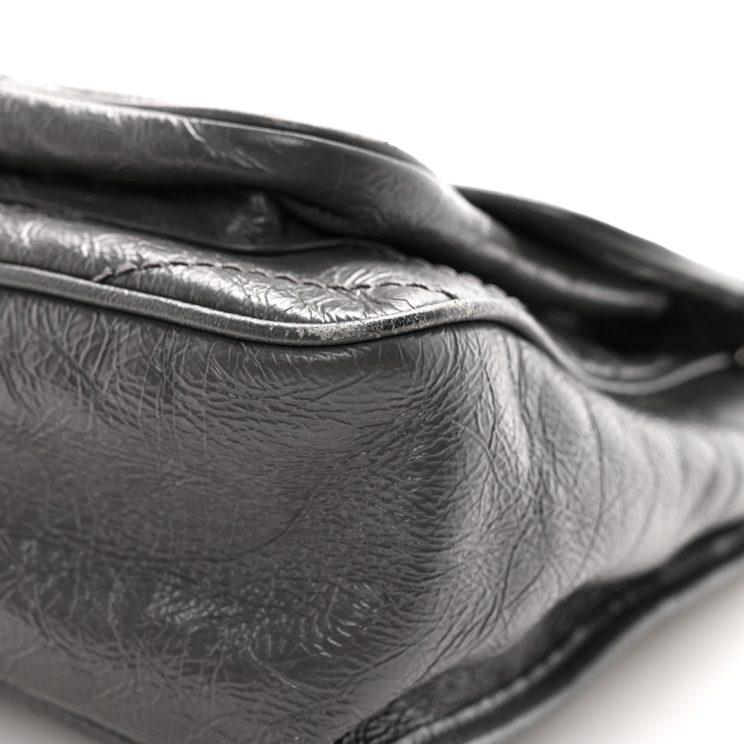 Saint Laurent Crinkled Calfskin Matelasse Monogram Medium Niki Chain Satchel Fog 12 of 12