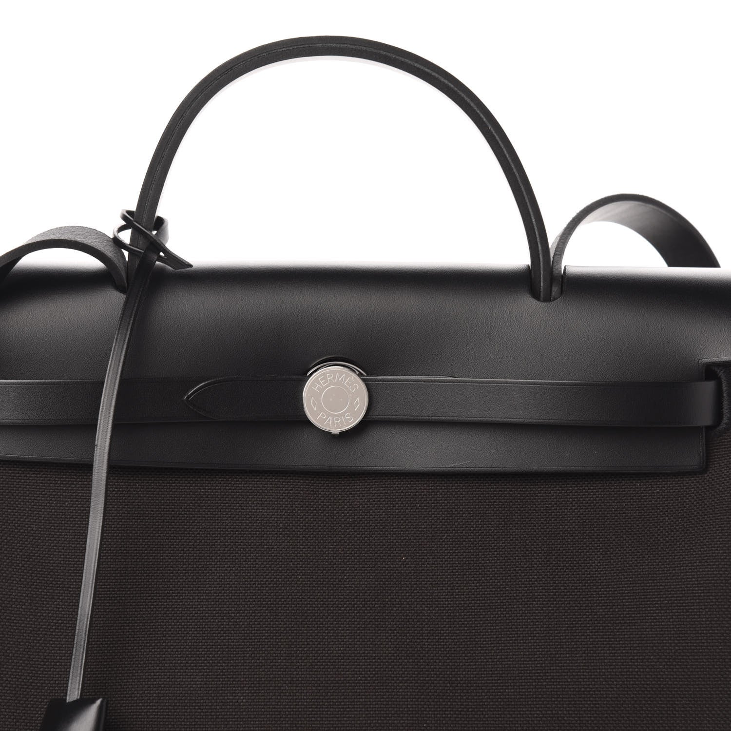 Hermes Military Toile Vache Hunter Herbag Zip Retourne 31 PM Black Ebene 13 of 14