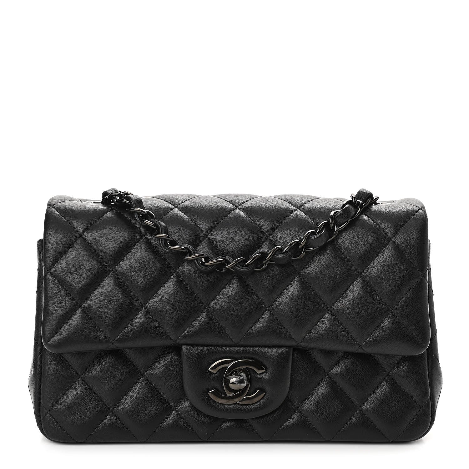 Chanel Lambskin Quilted Mini Rectangular Flap So Black 1 of 11