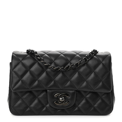 Chanel Lambskin Quilted Mini Rectangular Flap So Black 1 of 11